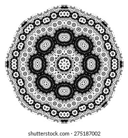 Round ornament. Ethnic mandala. Vector art