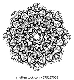 Round ornament. Ethnic mandala. Vector art