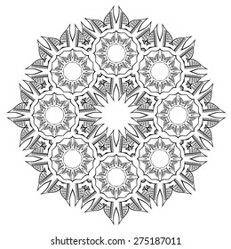 Round ornament. Ethnic mandala. Vector art
