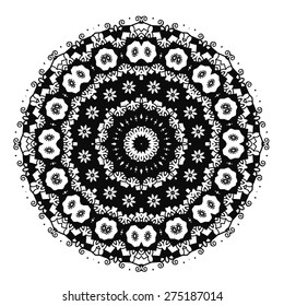 Round ornament. Ethnic mandala. Vector art