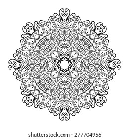 Round ornament. Ethnic mandala. Vector art