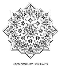Round ornament. Ethnic mandala. Vector art