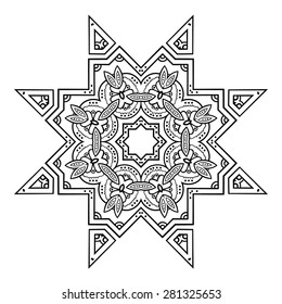 Round ornament. Ethnic mandala. Vector art