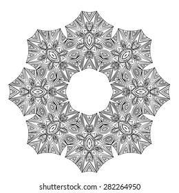 Round ornament. Ethnic mandala. Vector art