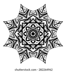 Round ornament. Ethnic mandala. Vector art