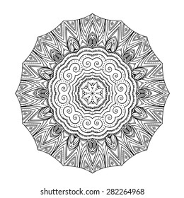 Round ornament. Ethnic mandala. Vector art