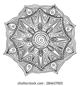 Round ornament. Ethnic mandala. Vector art