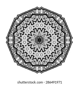 Round ornament. Ethnic mandala. Vector art