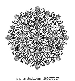 Round ornament. Ethnic mandala. Vector art