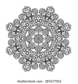 Round ornament. Ethnic mandala. Vector art