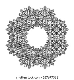 Round ornament. Ethnic mandala. Vector art