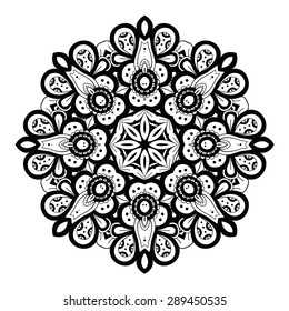 Round ornament. Ethnic mandala. Vector art