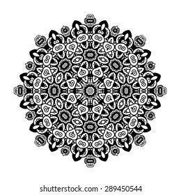 Round ornament. Ethnic mandala. Vector art