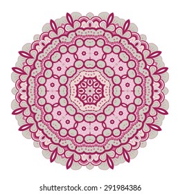 Round ornament. Ethnic mandala. Vector art