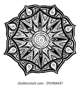 Round ornament. Ethnic mandala. Vector art