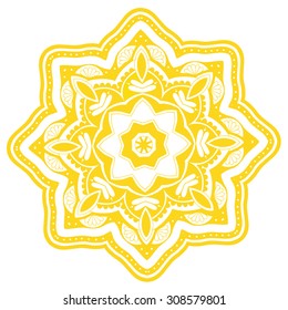 Round ornament. Ethnic mandala. Vector art