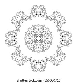 Round ornament. Ethnic mandala. Vector art