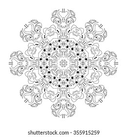 Round ornament. Ethnic mandala. Vector art