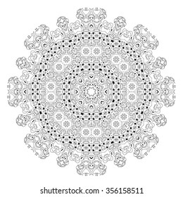 Round ornament. Ethnic mandala. Vector art
