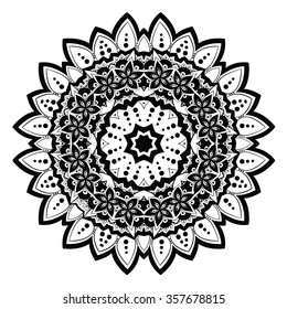 Round ornament.  Ethnic mandala. Vector art