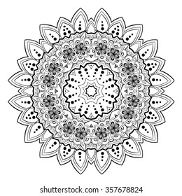 Round ornament.  Ethnic mandala. Vector art