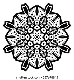 Round ornament.  Ethnic mandala. Vector art