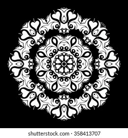 Round ornament. Ethnic mandala. Vector art
