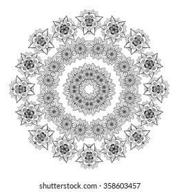 Round ornament. Ethnic mandala. Vector art