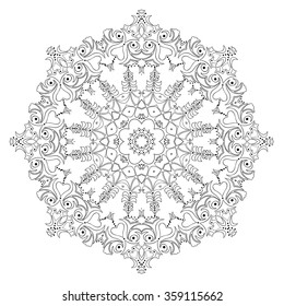 Round ornament. Ethnic mandala. Vector art