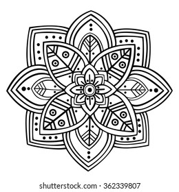 Round ornament. Ethnic mandala. Vector art
