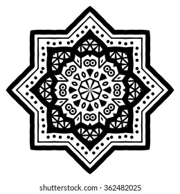 Round ornament. Ethnic mandala. Vector art