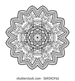 Round ornament. Ethnic mandala. Vector art
