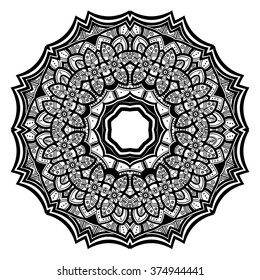 Round ornament. Ethnic mandala. Vector art