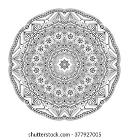 Round ornament. Ethnic mandala. Vector art