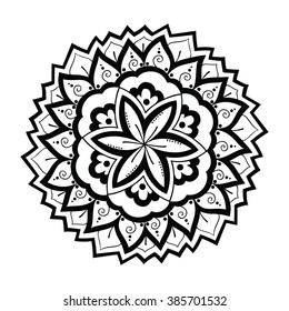 Round ornament. Ethnic mandala. Vector art