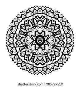 Round ornament. Ethnic mandala. Vector art