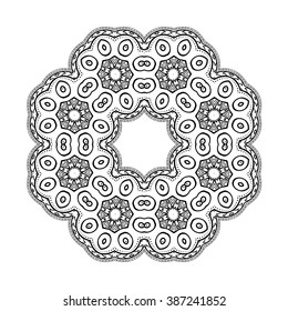 Round ornament. Ethnic mandala. Vector art