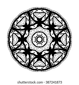 Round ornament. Ethnic mandala. Vector art
