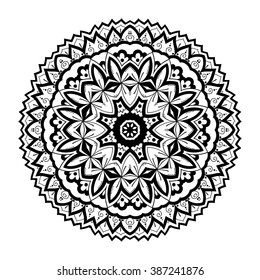 Round ornament. Ethnic mandala. Vector art