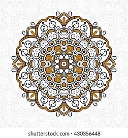 Round ornament. Ethnic mandala. Vector art