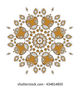 Round ornament. Ethnic mandala. Vector art