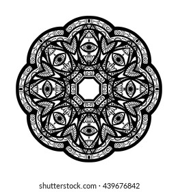 Round ornament. Ethnic mandala. Vector art