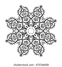 Round ornament. Ethnic mandala. Vector art