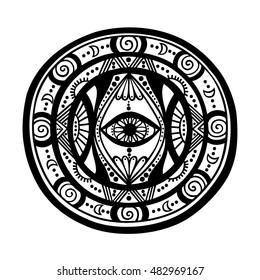 Round ornament. Ethnic mandala. Vector art