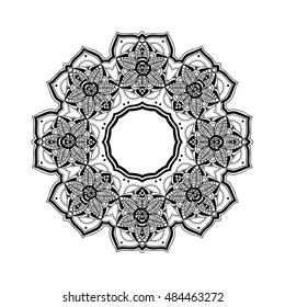 Round ornament. Ethnic mandala. Vector art