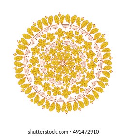 Round ornament. Ethnic mandala. Vector art