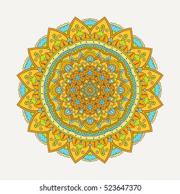 Round ornament. Ethnic mandala. Vector art