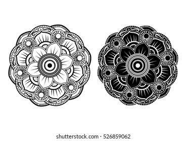 Round ornament. Ethnic mandala. Vector art