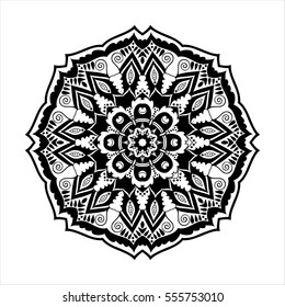 Round ornament. Ethnic mandala. Vector art