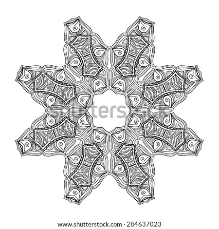 Round ornament. Ethnic mandala. Vector art